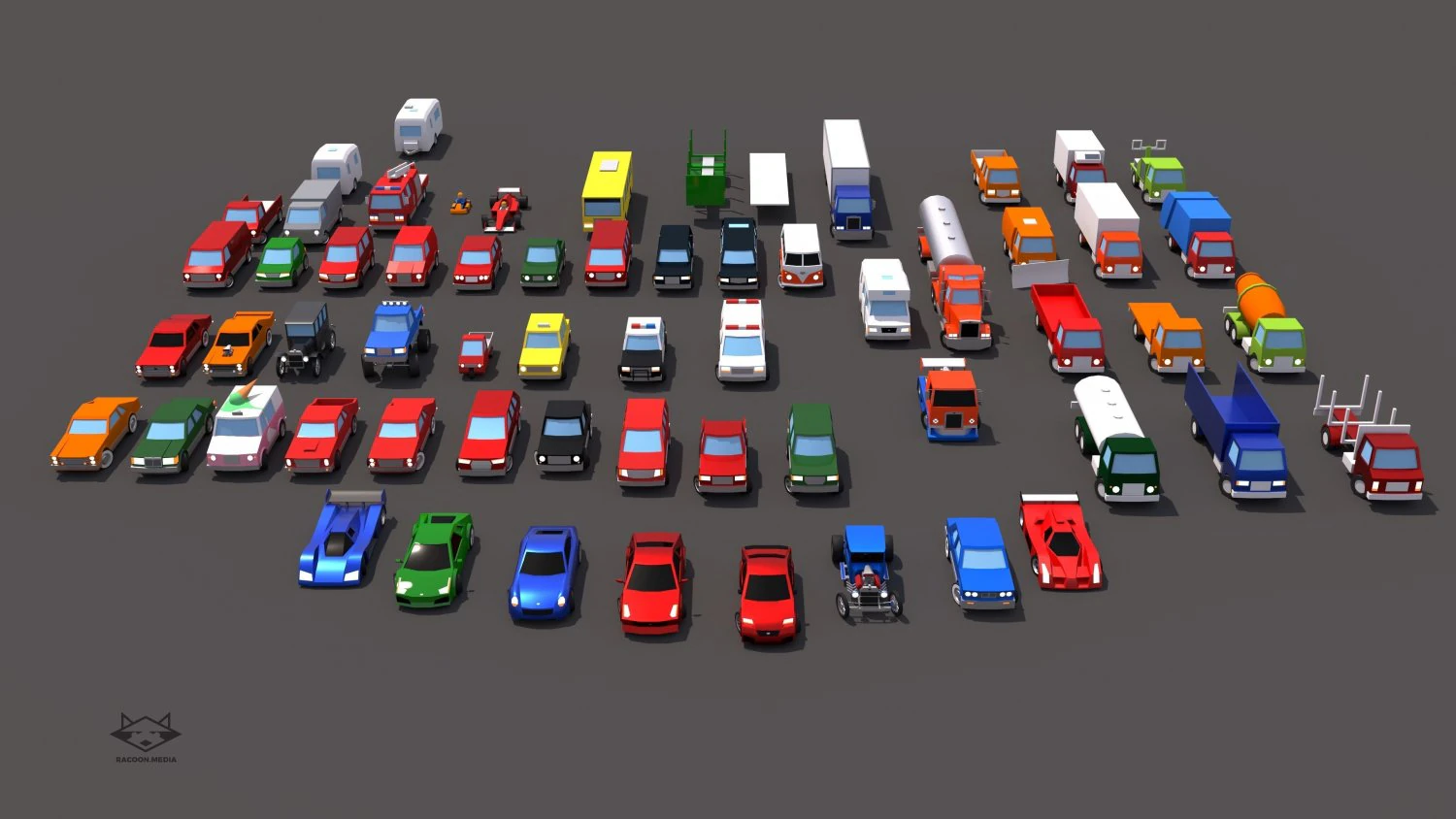 pack de vehculos low poly 3D Model .c4d .max .obj .3ds .fbx .stl .blend 