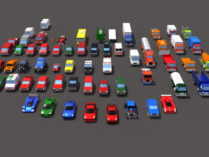 pack de vehculos low poly Modello 3D