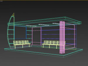 ponto de &ocirc;nibus Modelo 3D