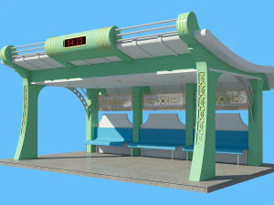 przystanek autobusowy Model 3D
