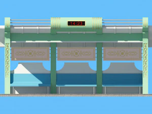 巴士站 3D 模型