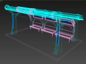 巴士站 3D 模型