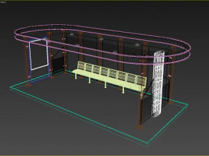 巴士站 3D 模型