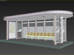 巴士站 3D 模型
