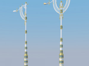 Road lighting 5 models 3D Model