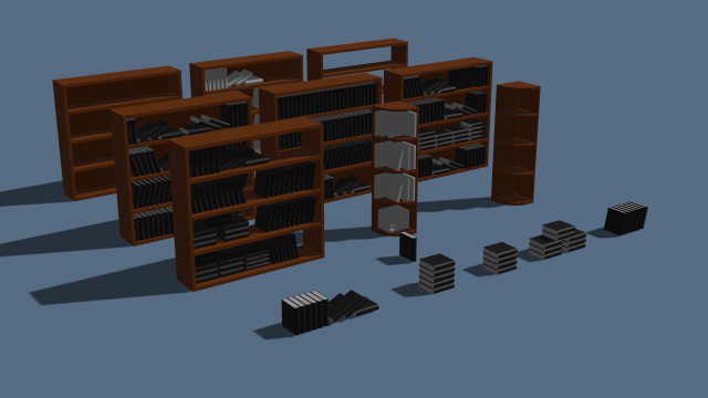 Set of bookshelves 3D मॉडल .c4d .max .obj .3ds .fbx .stl .blend 