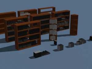 Set of bookshelves 3D Model