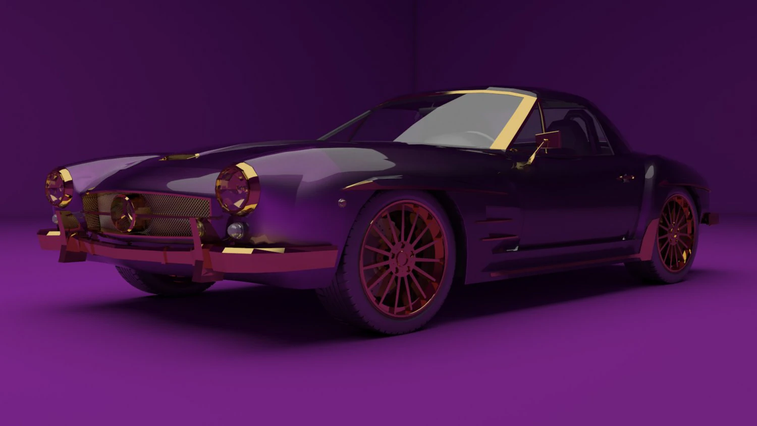 classic mercedes car 3D Model .c4d .max .obj .3ds .fbx .stl .blend