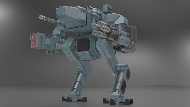 mech military robot 3D Model .c4d .max .obj .3ds .fbx .stl .blend 
