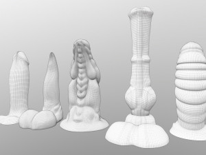 magazinus dildos big pack 01 3D Модель