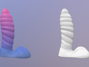 solid rattlesnake dildo Model 3D