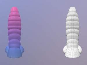 solid rattlesnake dildo Model 3D