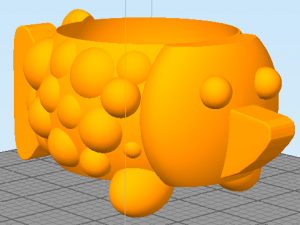 fish cup Model Cetak 3D