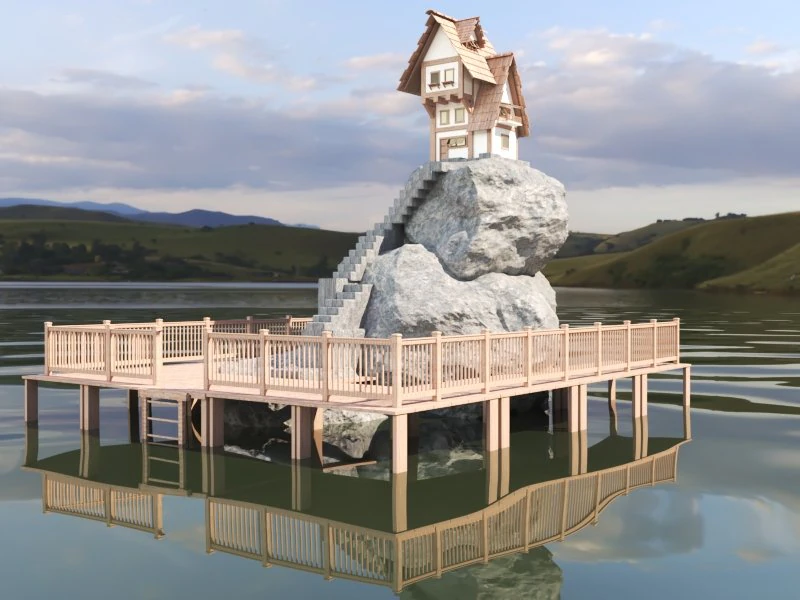 fantastic game hause 3D Model .c4d .max .obj .3ds .fbx .stl .blend