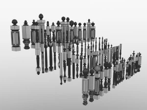 handrail baluster collections 3D Model