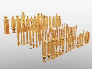 handrail baluster collections 3D Model