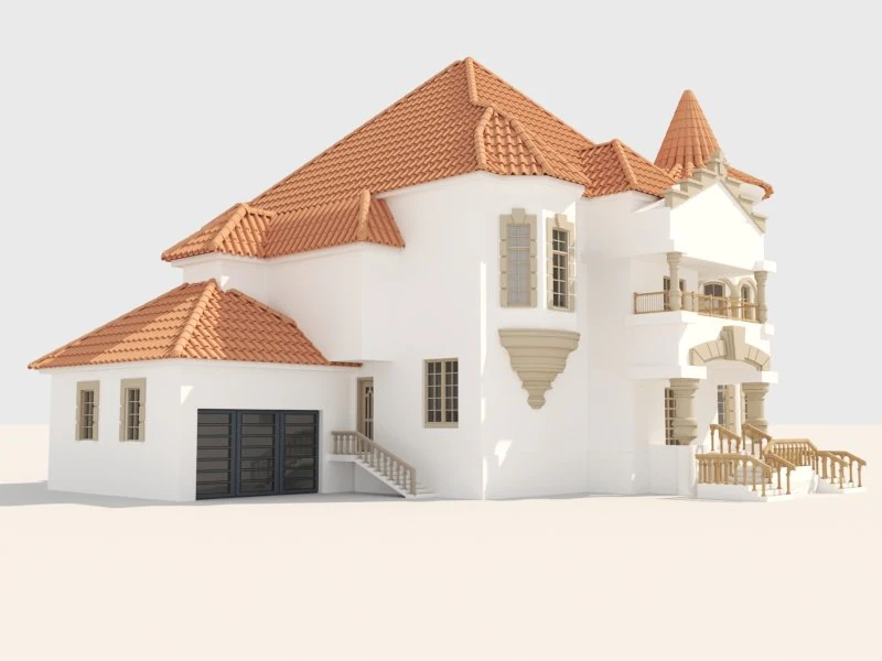 modern villa hause 3D Model .c4d .max .obj .3ds .fbx .stl .blend 