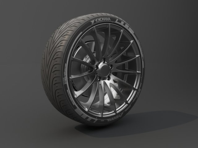 realistic tire wheel 1 Model 3D .c4d .max .obj .3ds .fbx .stl .blend 