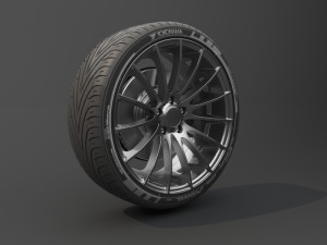 realistic tire wheel 1 3D मॉडल