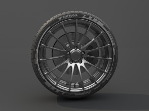 realistic tire wheel 1 Model 3D