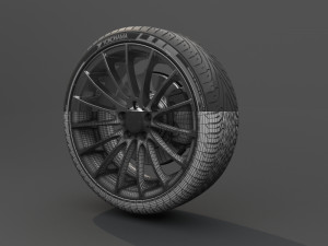 realistic tire wheel 1 Model 3D