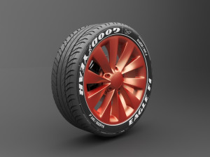 realistic tire wheel 2 Modelo 3D