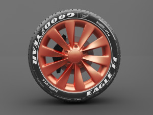 realistic tire wheel 2 3D 모델