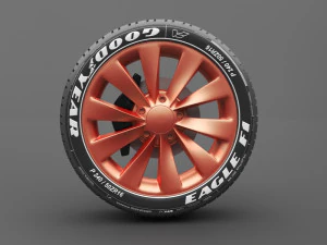 realistic tire wheel 2 3D Model