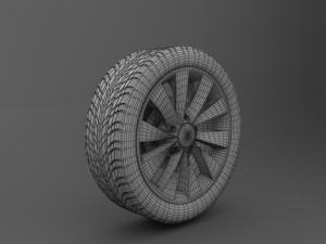 realistic tire wheel 2 3D 모델