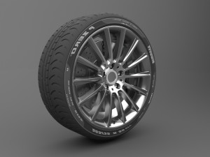 realistic tire wheel 3 3D मॉडल