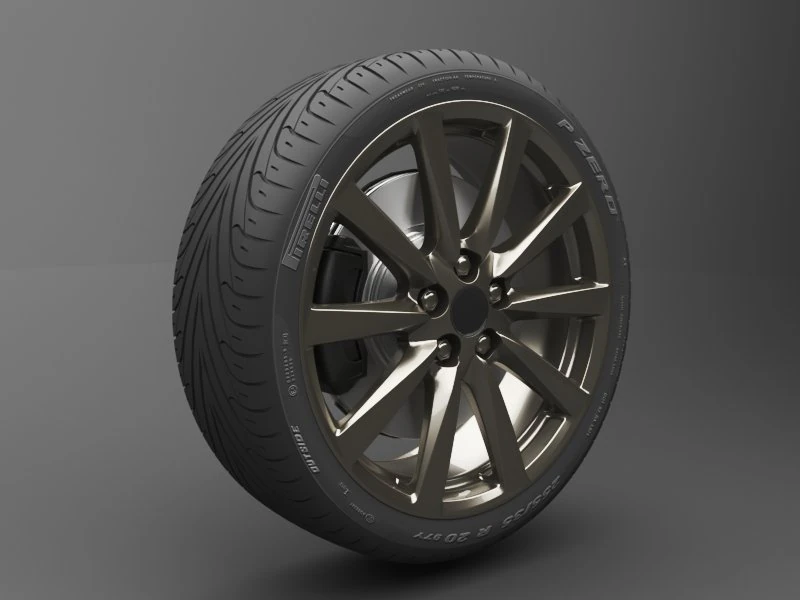 realistic tire wheel 4 3D Model .c4d .max .obj .3ds .fbx .stl .blend 