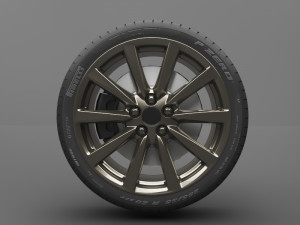 realistic tire wheel 4 3D Model