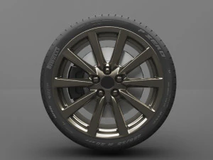 realistic tire wheel 4 3D Model