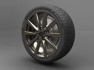 realistic tire wheel 4 3D Model
