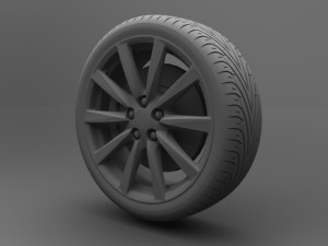 realistic tire wheel 4 3D Model