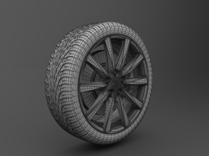 realistic tire wheel 4 3D Model