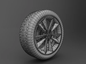 realistic tire wheel 5 3D Model