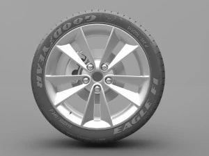 realistic tire wheel 5 3D Model