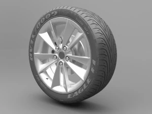 realistic tire wheel 5 3D Model