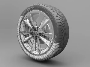 realistic tire wheel 5 3D Model