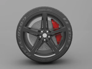 realistic tire wheel 6 3D Model