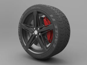 realistic tire wheel 6 3D Model