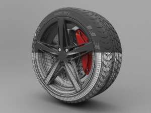 realistic tire wheel 6 3D Model