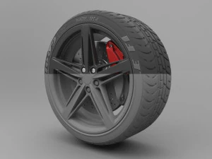 realistic tire wheel 6 3D Model