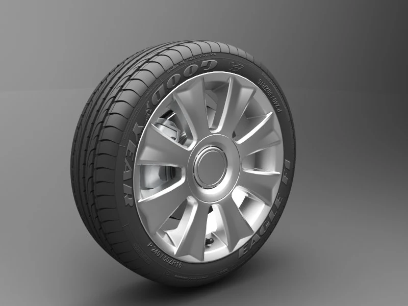 realistic tire wheel 7 3D Model .c4d .max .obj .3ds .fbx .stl .blend 