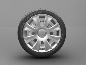realistic tire wheel 7 Model 3D