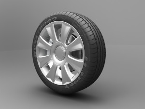 realistic tire wheel 7 Model 3D