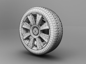 realistic tire wheel 7 Model 3D
