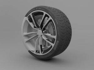 realistic tire wheel 8 Model 3D