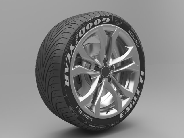 realistic tire wheel 9 Modelo 3D .c4d .max .obj .3ds .fbx .stl .blend 